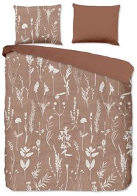 Lenjerie de pat maro din bumbac pentru pat de o persoană, extinsă 140x220 cm Rav – Good Morning