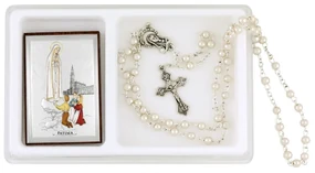 Rozariu si icoana Maica Domnului de la Fatima caseta