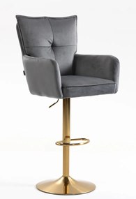 HR250W Scaun Catifea Grafit Bază Aurie