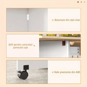 HOMCOM Masă de Dining Pliabilă cu Sertar și Rafturi, Masă Economică cu Extensii pentru Bucătărie, Sufragerie, Living, Stejar | Aosom Romania