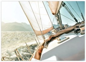 Tablou pe sticlă - Yacht (70x50 cm)