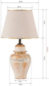 Lampă de masă RAMZES 1xE27/40W/230V crem/auriu