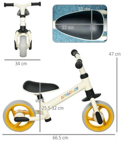 AIYAPLAY Vélo d'équilibre pentru bebe șezut reglabil roți EVA jucărie pentru copii de bebe 18-48 luni pentru băieți și fete portocaliu | Aosom Romania