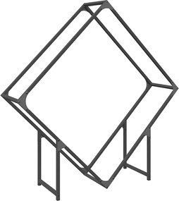 vidaXL Suport pentru lemne de foc negru Oțel laminat la rece