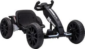 AIYAPLAY Go-Kart Electric pentru Copii 12V cu 2 Motoare, Negru | Aosom Romania