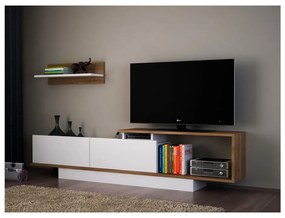 Set mobilier TV alb/natural 180x55 cm Asos - Woody Fashion