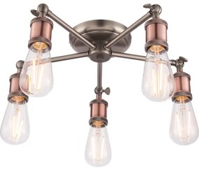 Endon 76336 - Corp de iluminat cu spoturi HAL 5xE27/40W/230V crom mat/cupru