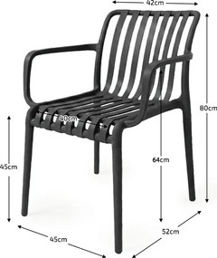 OFERTA Scaun din plastic TREGO cu brate, antracit clasa II