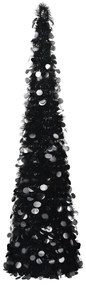 vidaXL Brad de crăciun artificial tip pop-up, negru, 180 cm, pet
