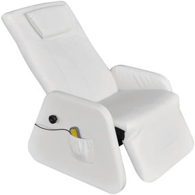 242511 vidaXL Fotoliu de masaj, alb, piele ecologică