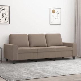 348987 vidaXL Canapea cu 3 locuri, gri taupe, 180 cm, țesătură microfibră