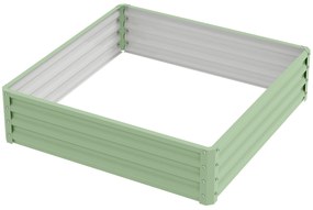 Outsunny Pat de grădină, Jardiniere cu structură de oțel, Verde, 120 x 120 x 30 cm | Aosom Romania