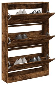 vidaXL Pantofar, stejar fumuriu, 80x21x125,5 cm, lemn compozit