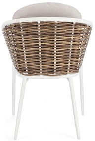 Scaun de grădină alb din metal Maribela – Bizzotto