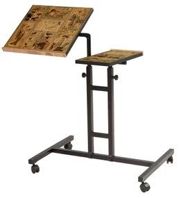 Măsuță ajustabilă GLEN 87x67 cm maro/neagră