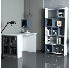 Masă PC cu raft Babar (Alb + albastru). 1088450