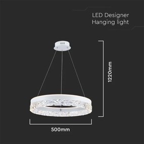 Lustră LED pe cablu LED/25W/230V 3000K d. 50 cm alb