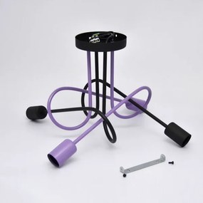 Lustră aplicată OXFORD 4xE27/15W/230V negru/mov