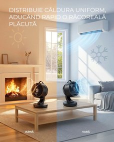 Ventilator de circulație FLOW cu telecomandă, negru SongmicsHome