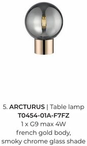 Veioza, Lampa de masa moderna Arcturus auriu/ fumuriu