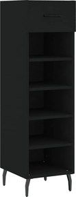vidaXL Pantofar, negru, 30x35x105 cm, lemn compozit