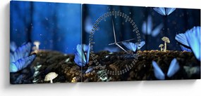Tablou cu fluturi alabstre (cu ceas) (90x30 cm)