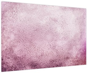 Tablou - Mandala pe zid roz (90x60 cm)