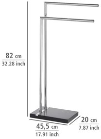 WENKO 20461100 - Suport pentru prosoape NOBLE, 45,5 x 82 cm, crom/negru