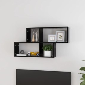 vidaXL Raft de perete, negru, 100x18x53 cm, PAL