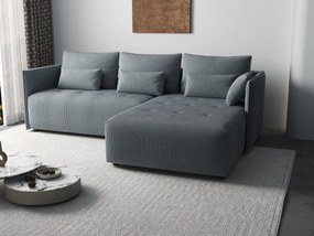 Colțar extensibil dumonde cu ladă de depozitare si sezut confortabil din spuma high-density, Malta Zoom Grey II 235x185 cm