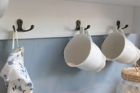 Etajera de perete shabby chic, din lemn reciclat si metal