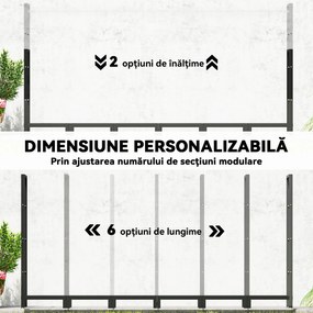 Outsunny Suport de Lemne pentru Exterior din Oțel, cu Acoperire Impermeabilă Oxford 600D, Structură Reglabilă și Lanțuri Metalice, Suport de Lemne Ridicat, 0.8m³, 235x31x116 cm, Negru | Aosom Romania