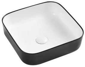 Lavoar de blat din porțelan Azalea alb-negru mat