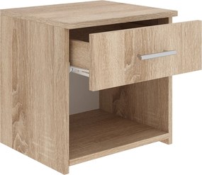 Set 2 Noptiere Remi, 1 Sertar, Stejar Sonoma, 40 x 35 x 40 cm