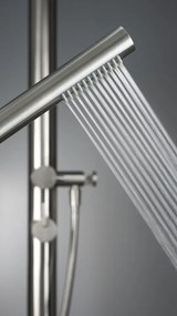 🚿 Coloana de duș freestanding SILIA, pentru grădină sau baie (interior/exterior), finisaj oțel șlefuit – Cod NQS_F4GM