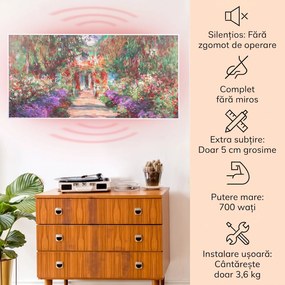 Klarstein Wonderwall Air Art Smart, încălzitor cu infraroșu, 120 x 60 cm, 700 W, aplicație, aleea din grădină