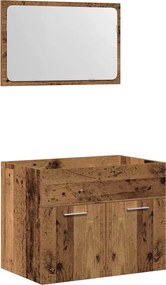 vidaXL Set mobilier de baie, 2 piese, lemn vechi, lemn prelucrat