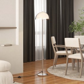 HOMCOM Lampă de Podea cu Abajur Dublu Strat pentru Living, Sufragerie, Dormitor, din Metal și Acrilic, Ø35x150 cm, Alb | Aosom Romania