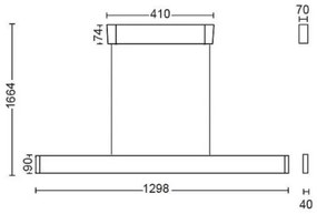 Lustră LED pe cablu Hue ENSIS WACA 2×LED/39W/230V Philips 40903/31/P9