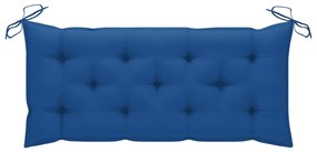 Banca de gradina cu perna, 120 cm, bambus 1, Albastru, 120 x 50 x 7 cm, 120 x 50 x 7 cm