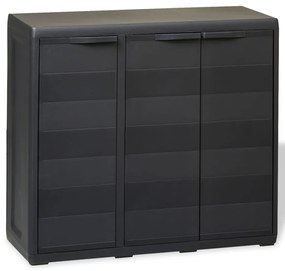 vidaXL Dulap de depozitare pentru grădină, cu 2 rafturi, negru