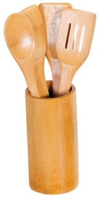 Kesper 81102 Set de ustensile de bucătărie dinbambus, 5 piese, diametru 8,5 cm