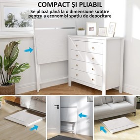 HOMCOM Birou Pliabil cu Poliță pentru Monitor, 81.5x62x86.5 cm Alb | Aosom Romania