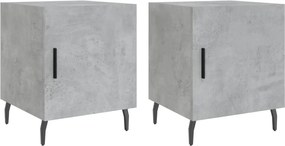 vidaXL Noptiere, 2 buc., gri beton, 40x40x50 cm, lemn compozit