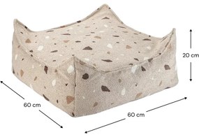 Fotoliu puf pentru copii maro deschis cu tapițerie din țesătură bouclé/cu tapițerie din chenille Terrazzo Square – Wigiwama