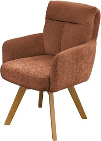 Set de 2 scaune pivotante picioare din lemn Big George maro ruginiu