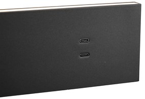 Lampă de perete modernă neagră reglabilă cu USB-C incl. LED - Modric
