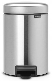 Cos de gunoi cu pedala Brabantia NewIcon 648998, 3 L, Inchidere usoara, Baza antiderapanta, Argintiu Mat