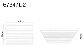 Plafoniera LED riflaj MDF cu efect de lemn HAYDEN 45x45cm