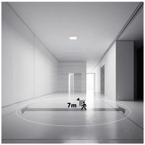 Plafonieră LED cu senzor pentru baie NIVERA LED/12W/230V IP54 22,5x22,5 cm negru + telecomandă